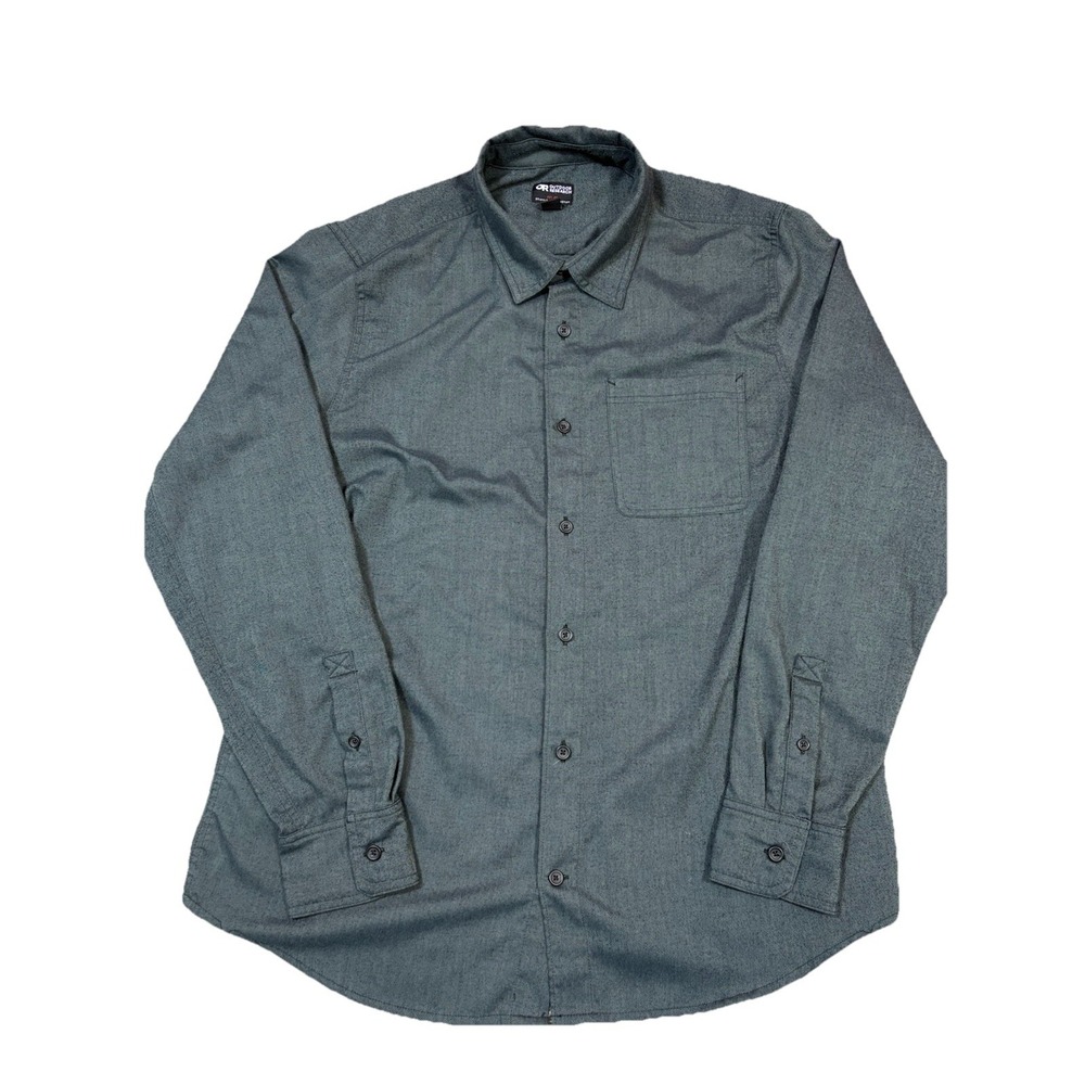 Outdoor Research Kulshan Flannel Shirt Mens XL Gray 100%‎ Polyester